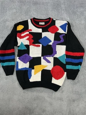 Nuevo con etiquetas Suéter Colorido Geométrico Abstracto Cherry Stix Ltd Años 80 De Colección Talla M 217/3 Foto 1 de 4