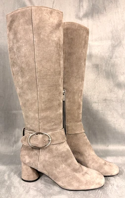 Donald J Pliner Caye Bota Alta Hasta la Rodilla Mujer Cuero Gamuza Cremallera 8 M Gris Ahumado Foto 1 de 4