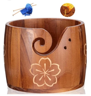 Cuenco grande de hilo de madera Foto 1 de 3