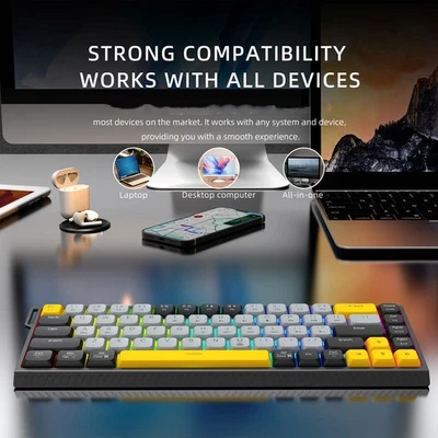 Wired 68-Key Computer Keyboard Silent Ultra-Slim Scissor Switch Backlit - Image 1 of 4