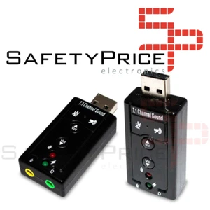 Tarjeta Sonido Externa USB 2.0 7.1 Volumen Ajustable 4 botones Negro REF860.A - Photo 1/3