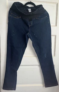 Planet Motherhood Maternity - Denim Capri Distressed Pockets M Medium 🌸 - Picture 1 of 3