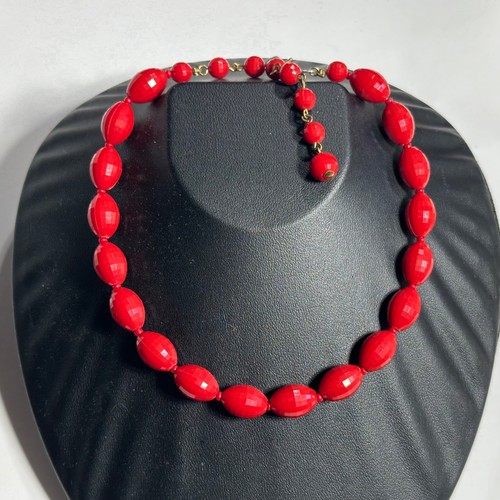 VETEMENTS Collana Perline Plastica Sfaccettata Rec Vintage Festiva Girocollo Corto Lunghezza Gancio Chiusura