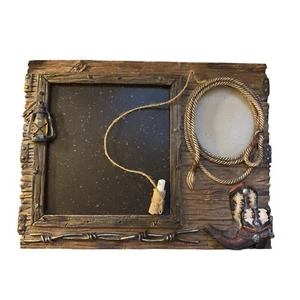Western Cowboy Picture Frame Chalkboard Combination Resin Details 13x9.5 - Picture 1 of 4