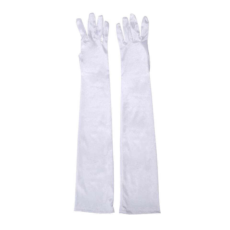 Luvas de noite de cetim 20,47 pol. festa longa dança cotovelo comprimento do braço ópera cosplay EUA 20,47 pol. - Imagem 1 de 1