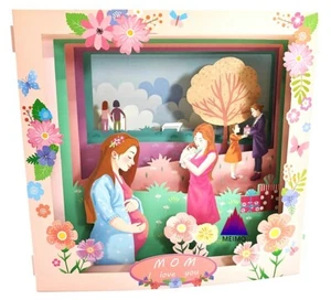3D Pop Up Greeting Card Decor, Mom, Mother’s Day, Baby, New Born, Family - Picture 1 of 7
