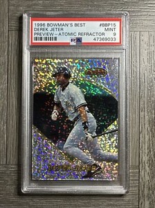 1996 Bowman's Best Preview #BBL15 Derek Jeter  Atomic Refractor PSA 9 Mint -HOF