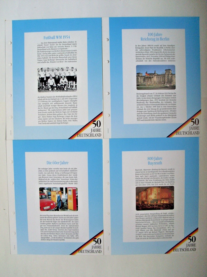 TELEFONKARTEN-Serie 50 Jahre Deutschland 4 Albumblätter+Folie OHNE TK's /Nr.G/5 - Bild 1 von 1