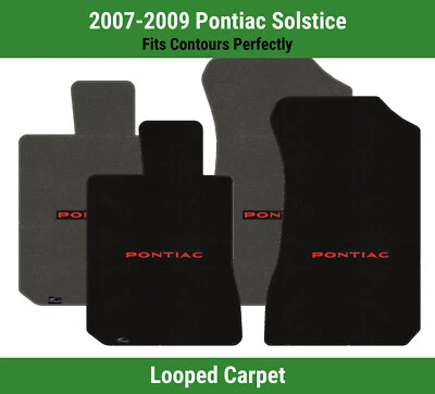 Alfombrillas delanteras Lloyd Classic Loop para Pontiac Solstice '07-09 con Pontiac rojo sobre negro Foto 1 de 4