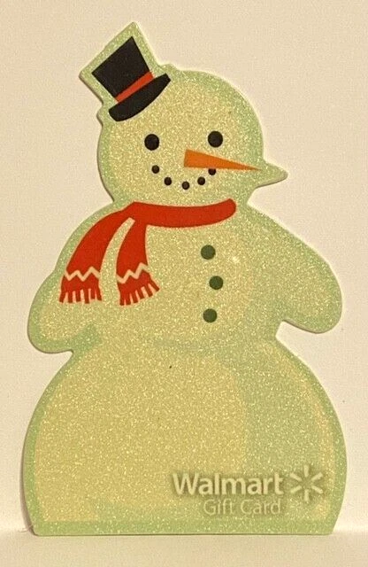 WalMart Die-Cut Sparkly Snowman Red Scarf Winter Holiday 2012 Gift Card FD-30182 - Image 1 of 1