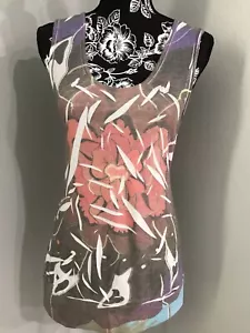 Julies Closet geblümtes Racerback-Tanktop Größe Large NEU - Bild 1 von 6