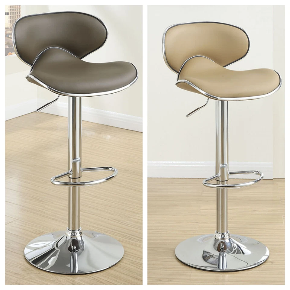 Современный барный стул эспрессо/коричневый из искусственной кожи (комплект из 2) - Изображение 1 из 1