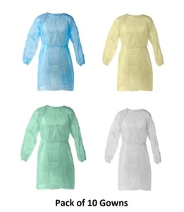 Einweg-Isolationskittel, Schutzkittel, Universalgröße - 10er Pack Kleider - Bild 1 von 5