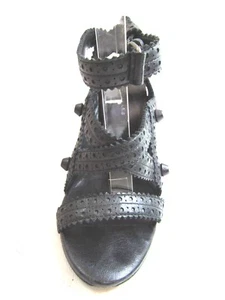 Authentic Balenciaga Black Leather Studded Wedge Size 36 - Picture 1 of 12