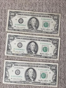 Small Head $100 bill (One Hundred Dollar Bill) - Series 1985 - Picture 1 of 2