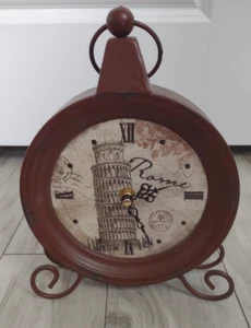 Leaning Tower of Pisa Rome Italy Metal Table Clock - Picture 1 of 5