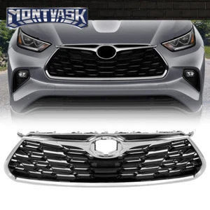 Fit For 2020-2022 Toyota Highlander Front Bumper Upper Grille w/ Chrome Trim - Foto 1 di 12