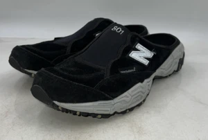 New Balance Shoes Mens Sz 11 2E 801 Slip On Black Suede Mules Outdoor Hiking - Picture 1 of 10