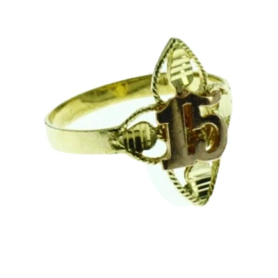 Sweet 15 Years Girls Ring in Real Slid Multi Tone 14k Gold 2.4 Grams Size 8.5 - Image 1 of 4