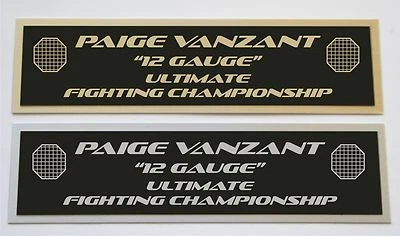 Placa de identificación Paige VanZant UFC para guantes MMA firmados foto o estuche  Foto 1 de 2