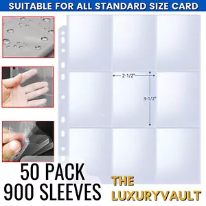 Trading Card Album Binder Protector Pages Sleeves 18 Pocket x 50 Sheets Baseball - Picture 1 of 12