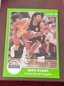1985-86 Star MIKE EVANS #53 Basketball Denver Nuggets NM-NMMT OC