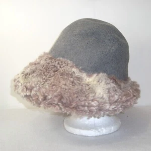 Mr. John Classic Womens 100% Wool Felt Fuzzy Sherpa Trimmed Hat - Picture 1 of 8