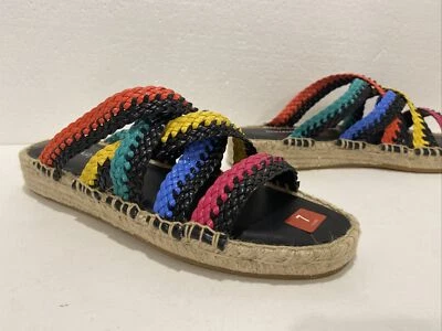 Sandália tanga arco-íris Donald Pliner Rhonda •7M • tecido espadrille - Imagem 1 de 4