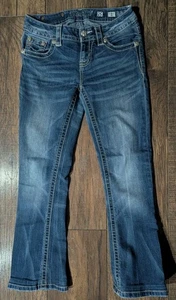 Miss Me Standard Boot Denim Stretch Women's Jeans Size 25 Mid Rise Embellished - Picture 1 of 17