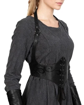 Renaissance Leather Corset Belt Viking Waist Cincher Belt Women Halloween LAR... - Image 1 of 4