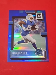 Isaiah Spiller 2022 Panini Donruss Optic Rated Rookie Blue Prizm 34/179 Chargers - Picture 1 of 4