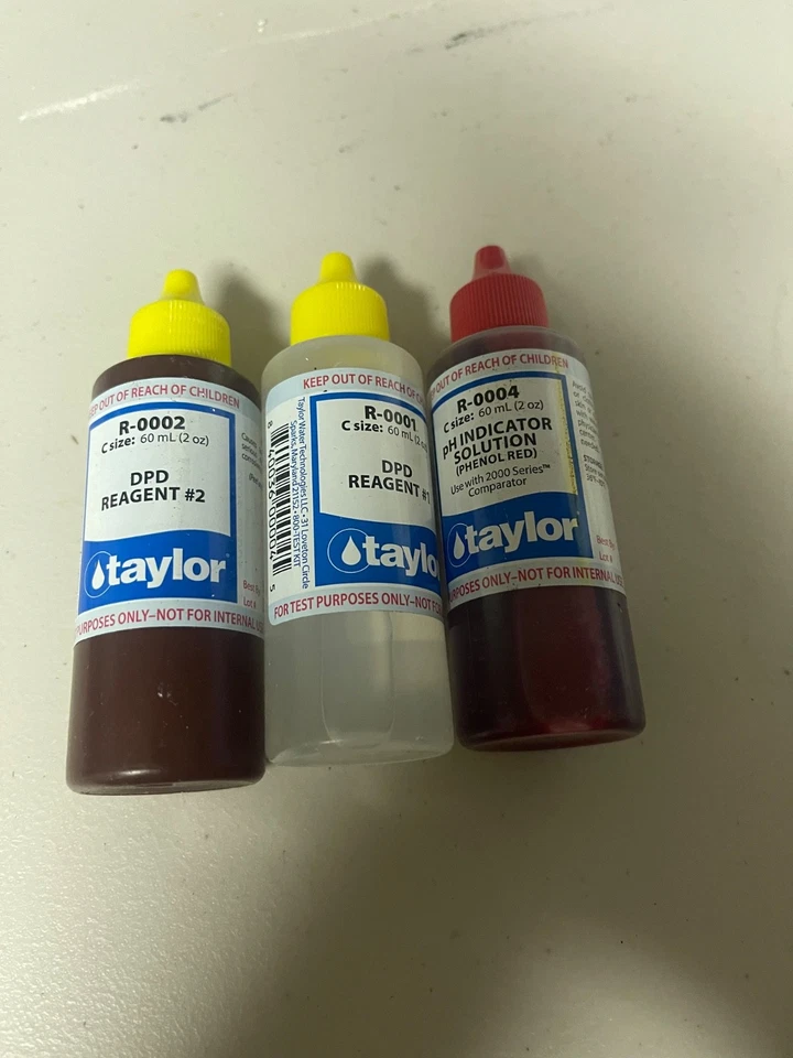 Juego de 3 líquidos de prueba Taylor reactivo dpd #1 #2 indicador de pH R-0004 0002 0001 Foto 1 de 1