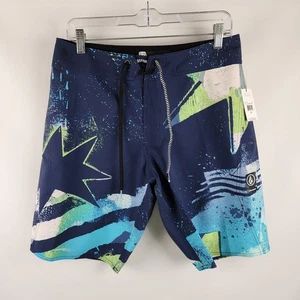 Volcom Boardshorts Mens 30 Multi ICE ENG Drawstring Shorts (30x10) NWT - Picture 1 of 10