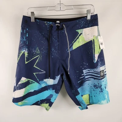 Volcom Boardshorts Mens 30 Multi ICE ENG Drawstring Shorts (30x10) NWT - Image 1 of 4