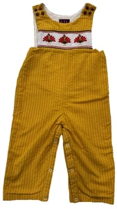 Lil Kaktus Truthahn senfgelb gesmokter Overall Thanksgiving Truthahn Jungen 2T - Bild 1 von 9