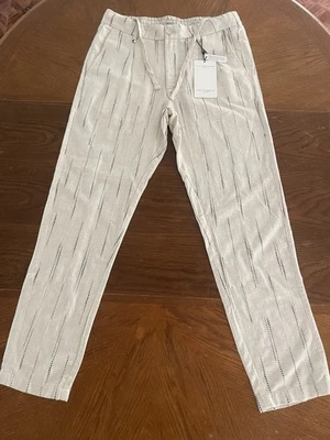IKE BEHAR New York Pants Mens XL Linen Blend Drawstring Regular Fit White  $115 - Image 1 of 4