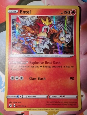 POKÉMON TCG ENTEI 021/159 CROWN ZENITH HOLOGRAPHIC NM/MINT (SEE PHOTOS) - Image 1 of 2