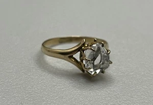 Gorgeous Victorian .417 10k Solid Yellow Gold & Quartz Estate Ring s8.25 2.3g - Picture 1 of 6