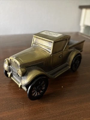 Vintage 1928 Chevy Pickup Truck; Brass Plated Bank; Plays "Feelings" #M-7585 - Image 1 of 4