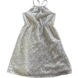 H&M Dress Womens 6 Cream Floral Lace Eyelet Strappy - Picture 1 of 7