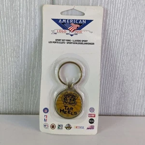 VTG American Logo Products North Carolina Tar Heels Key Chain NEW Brass USA - Picture 1 of 4