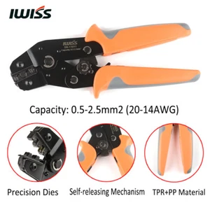 IWISS SN-11011 Ratsche Crimpzange für Dupont Klemmen 0,5-2,5 mm2 20-14AWG - Bild 1 von 4