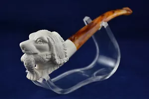 Hunting Dog Pipe from Meerschaum, Dog with a Fish, Handmade Meerschaum Pipe - Imagen 1 de 9