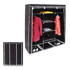 Set of 2 VALENTIN XXL Folding Closets Organization Fabric Wardrobe 9-Shelf Black