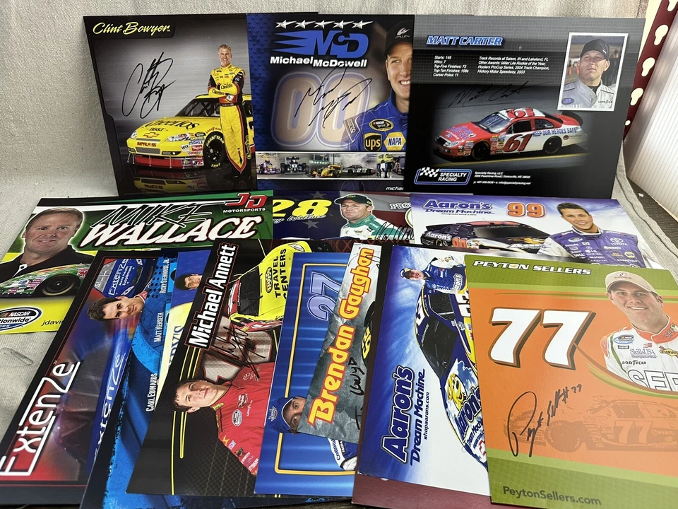 LOTE DE 16 TARJETAS NASCAR HERO firmadas/autografiadas por conductores Foto 1 de 4