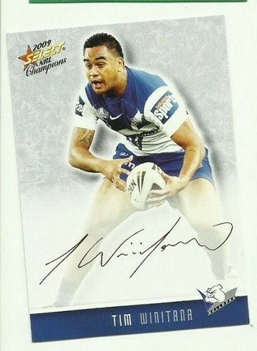 2009 SELECT CHAMPIONS RED FOIL SIGNATURE CANTERBURY BULLDOGS TIM ...