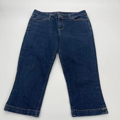 Talbots Womens Jeans Cropped 6P Waist 28 Skimmer Blue Denim Preppy Stretchy - Image 1 of 4