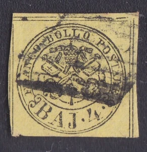 STATO PONTIFICIO 1852 4 baj n. 5Aa giallo vivo US - SPEDIZ. GRATIS POSTA1 - Foto 1 di 2