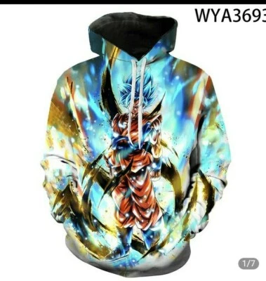 Hooded Sweatshirt Dragon Ball Great Child, Man San Goku, Vegeta Black — 第 1/4 张图片
