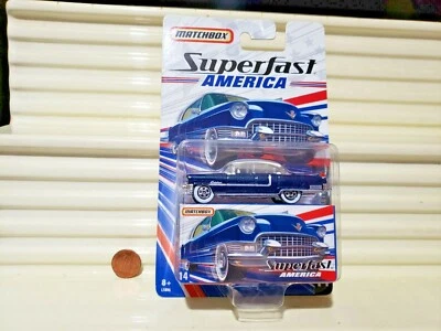 Matchbox 2006 SUPERFAST AMERICA #14 Metallic Dark Blue 1955 CADILLAC FLEETWOOD - Image 1 of 3